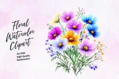Watercolor floral clipart sublimation Product Image 1