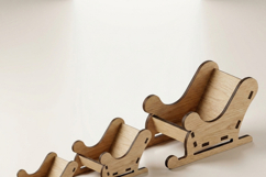 3 Sizes Santa Sleigh Laser Cut File Christmas Candy Dish DIY Product Image 2