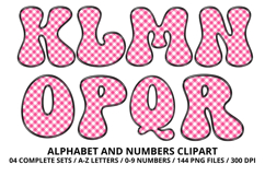 Gingham Plaid Alphabet Letters &amp; Numbers Clipart PNG 300DPI Product Image 3
