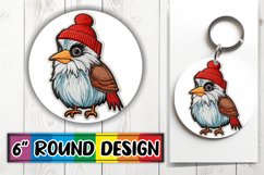 Winter Scene Embroidered Sublimation Round Ornament Product Image 1