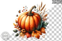 Pumpkin Flowers Sublimation - Clipart PNG Design Product Image 1