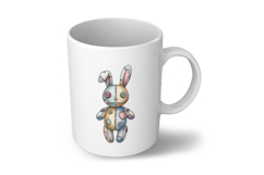 Stitched Rabbit Doll Button Eyes Halloween Voodoo PNG Cute Product Image 6