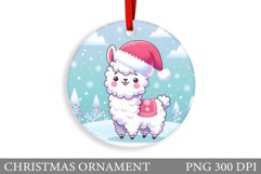 Cute Lama Christmas Ornament. Christmas Ornament Sublimation Product Image 1