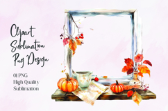 Autumn Window Watercolor Sublimation PNG Product Image 1