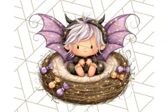 Halloween Fairy Clipart PNG, Spooky Cute Character Art Product Image 5