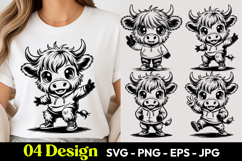 Baby Bull Cartoon SVG PNG Product Image 1