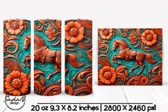 3d horse tooled leather tumbler sublimation Product Image 1