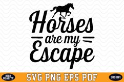 Horses are my Escape SVG Design | SVG Cut files Product Image 1