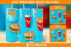 Fast Food Tumbler Wrap Designs, Sublimation Wrap Product Image 1