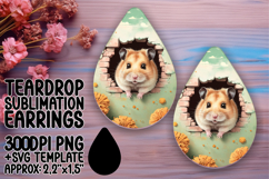 Artful Teardrop Earrings Artwork PNG , Animals In Wall Product Image 1