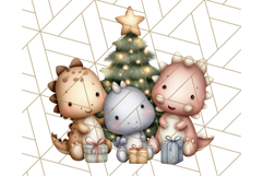 Christmas Dinosaur Party Png, Dino Clipart PNG Product Image 5
