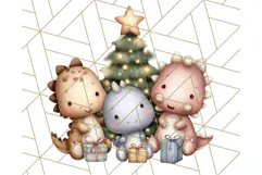 Christmas Dinosaur Party Png, Dino Clipart PNG Product Image 5