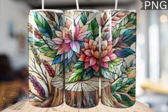 Watercolor Flower Wooden Stump Tumbler - High Quality 3Dpi Product Image 1
