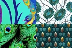 Peacock Seamless Patterns Backgrounds Product Image 4