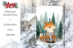 Merry Christmas Garden Flag, Winter Fox Garden Flag PNG Product Image 1