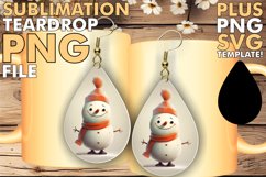 Joyful Snowman Pattern for Teardrop Earrings PNG Product Image 1