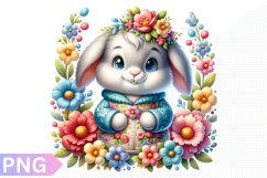 Spring Bunny Clipart - Bunny sublimation PNG Design Product Image 1