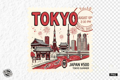 Summer Travel Postage Stamps PNG Clipart Product Image 1
