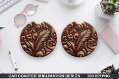 Car Coaster Sublimation| Coaster PNG Design Product Image 1