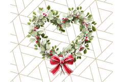 Christmas Wreath Clipart, Holiday Greenery PNG Illustrations Product Image 5