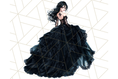 Victorian Gothic Wedding Dress PNG, Dark Bridal Clipart Product Image 5