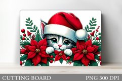 Christmas Cat Cutting Board. Christmas Cutting Board Design Product Image 1