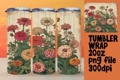 Retro Floral Pattern Sublimation Tumbler - 20oz Product Image 1