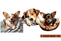 Cute Sleeping Dogs Clipart, Sleeping Dogs Vector Product Image 1