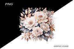 Watercolor Pastel Flowers Clipart, Wedding Flowers Clipart Product Image 1