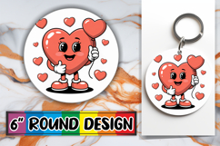 Joyful Keychain PNG Inspiration, Valenines Heart Product Image 1