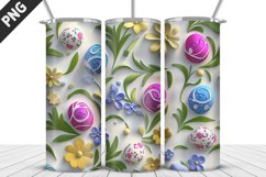 3D Easter Flower Sublimation| Bunny Tumbler Wrap Design Product Image 2
