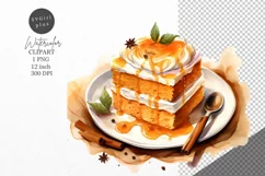 Thanksgiving clipart, Pumpkin cake clipart, Autumn clipart, Product Image 1