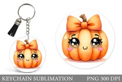 Cute Pumpkin Keychain. Cute Halloween Keychain Design Product Image 1