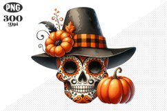 Halloween Skull Sublimation - Clipart PNG Design Product Image 1