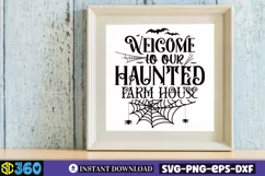 Welcome to our haunted farm house SVG, Vintage Halloween SVG Product Image 4