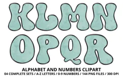 Summer Alphabet & Numbers PNG Clipart Doodle Letters 300 DPI Product Image 3
