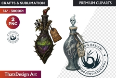 Halloween Hag&#039;s Potions PNG Clipart spooky gothic bottle Product Image 1