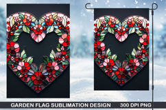 Flowers Garden Flag Sublimation| Flower Garden Flag PNG Product Image 1