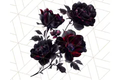 Gothic Floral PNG, Dark Aesthetic Flowers Clipart Print Product Image 5