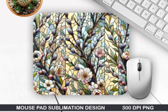 Mouse Pad Sublimation, Spring Flowers Mouse Pad PNG Design Product Image 1