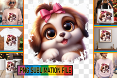 Playful TOTE BAG Art PNG, 3D Dog Product Image 1