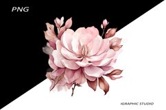 Watercolor Pink Magnolia Clipart Product Image 1