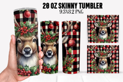 Christmas Deer Tumbler Sublimation ,20 oz Tumbler Wrap Product Image 1