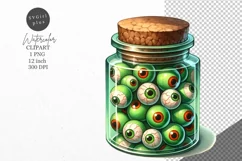 Halloween clipart, Glass jar, Eyes, Autumn clipart Product Image 1