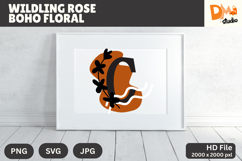 Wildling Rose Boho Floral Monogram Product Image 1