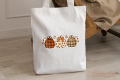 Cute Floral Pumpkin with Bow Ties PNG Fall Sublimation Product Image 3
