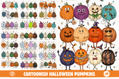 Cartoonish Halloween Pumpkins PNG Product Image 1