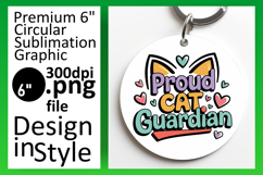Bright Round Design PNG for Coasters , Cat Quote Product Image 1
