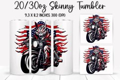 Cat Ride An American Flag - Tumbler Sublimation Design Product Image 1
