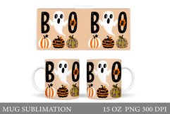 Halloween Mug Sublimation. Halloween Ghost Mug Design Product Image 1